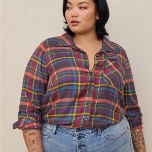 Torrid Multi-Color Plaid Shirt